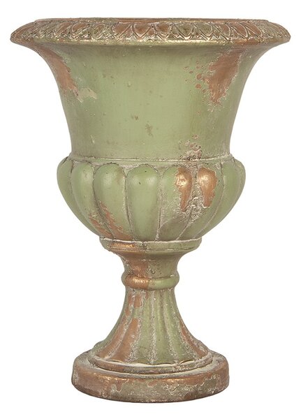 Zelený dekorační květináč v barokním stylu Baroque – Ø 26*34 cm - Clayre & Eef