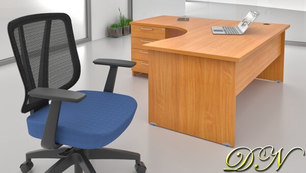 NABYTEK-DESIGNOVY.CZ - Rohové pracovní místo KOMFORT – stůl + přístavný kontejner, buk – ZE 1.8 11