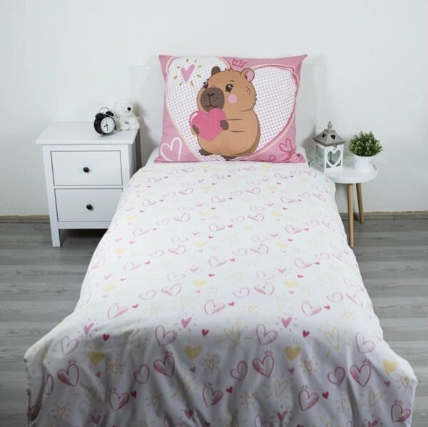 Jerry Fabrics Povlečení fototisk Kapybara Heart 140x200, 70x90 cm