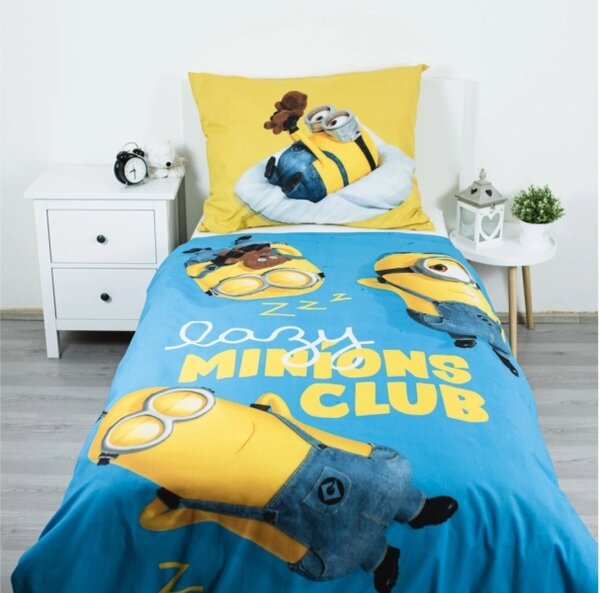 Jerry Fabrics Povlečení Mimoni Lazy Club 140x200, 70x90 cm