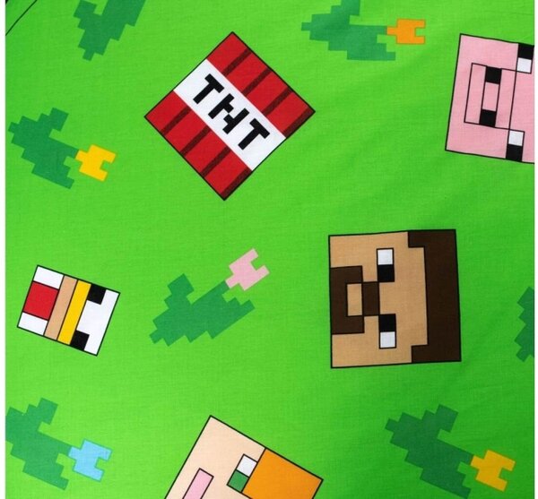 Jerry Fabrics Povlečení bavlna Minecraft Outdoor Mobs 140x200, 70x90 cm