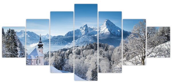Obraz - Zasněžená krajina (210x100 cm)