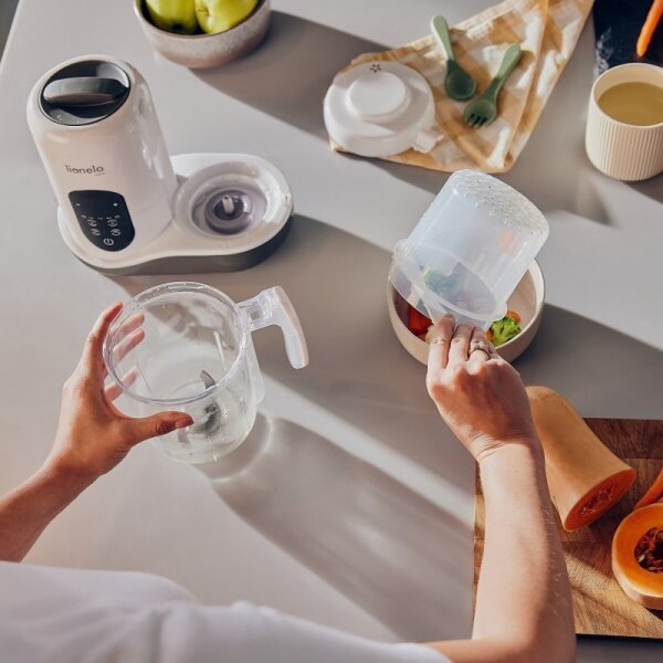 Lionelo - Parní vařič 5v1 BABYMENU 110W/230V bílá/šedá