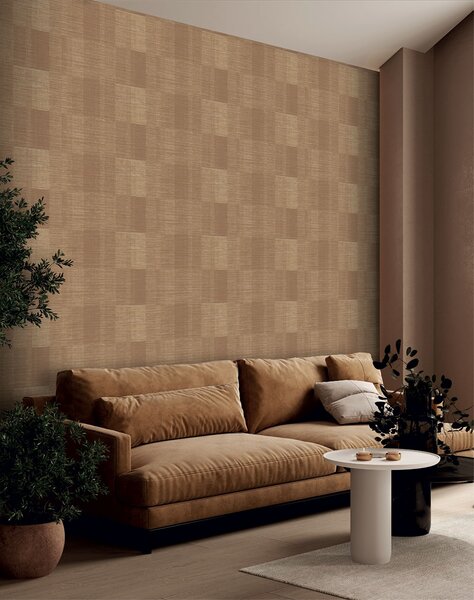 Geometrická vliesová tapeta na zeď, oranžová, hnědá, IM28031, Imani, Decoprint