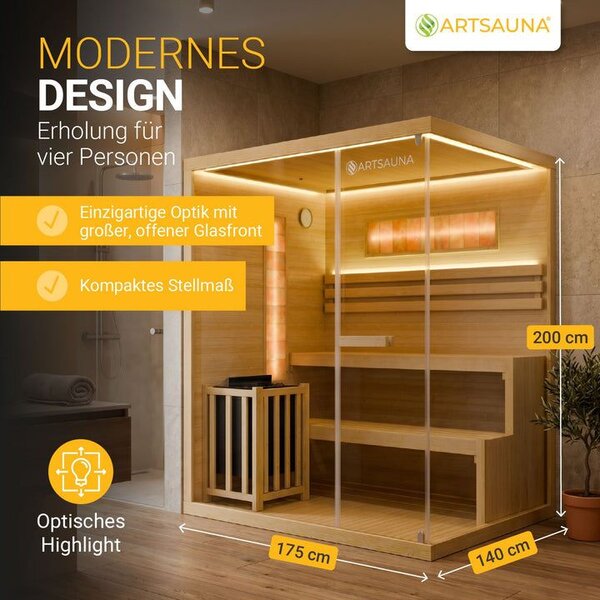 Domácí sauna pro 4 osoby 175 x 140 x 200 cm
