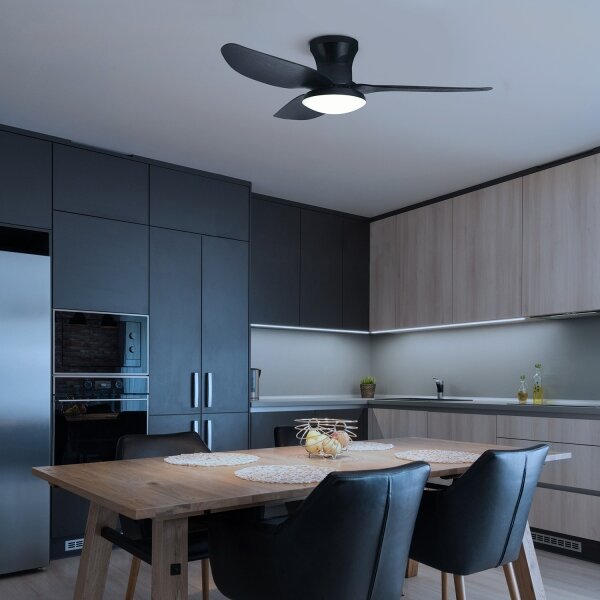 Brilagi - LED Stmívatelný stropní ventilátor LED/30W/230V 3000-6500K černá + DO