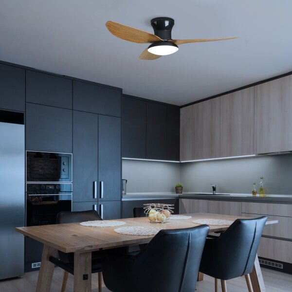 Brilagi-LED Stmívatelný stropní ventilátor LED/30W/230V 3000-6500K černá/hněd+DO