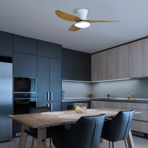 Brilagi-LED Stmívatelný stropní ventilátor LED/30W/230V 3000-6500K bílá/hnědá+DO