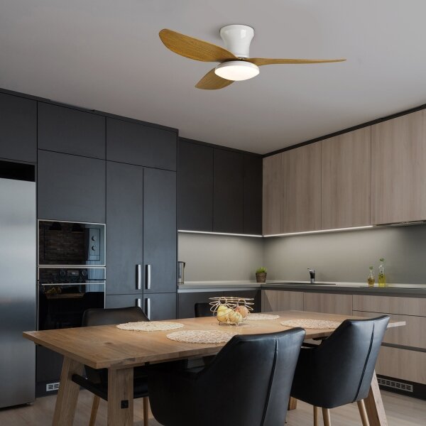 Brilagi-LED Stmívatelný stropní ventilátor LED/30W/230V 3000-6500K bílá/hnědá+DO