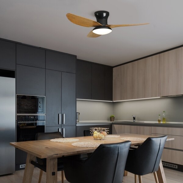 Brilagi-LED Stmívatelný stropní ventilátor LED/30W/230V 3000-6500K černá/hněd+DO