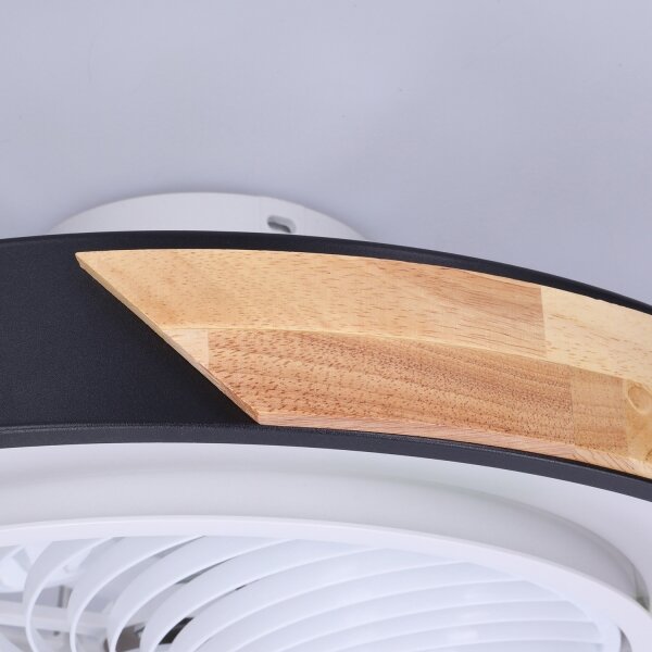 Brilagi-LED Stmív. svítidlo s ventilátorem LED/30W/230V 3000-6500K černá/dub +DO