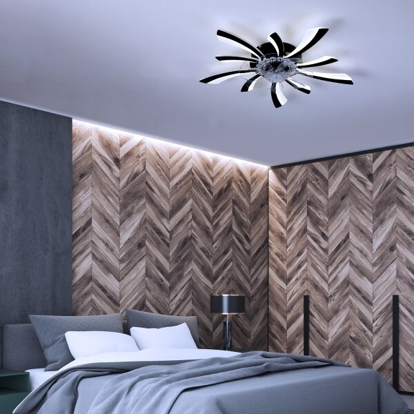 Brilagi-LED Stmívatelné svítidlo s ventilátorem LED/50W/230V 3000-6500K černá+DO