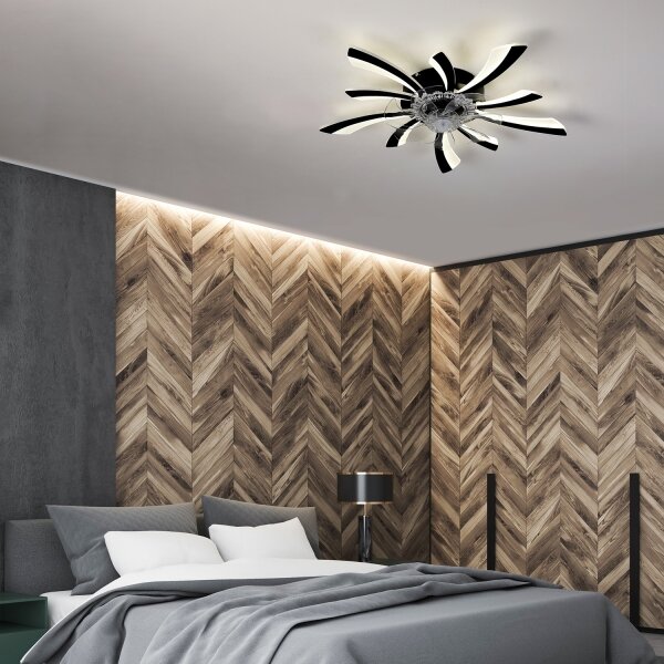 Brilagi-LED Stmívatelné svítidlo s ventilátorem LED/50W/230V 3000-6500K černá+DO