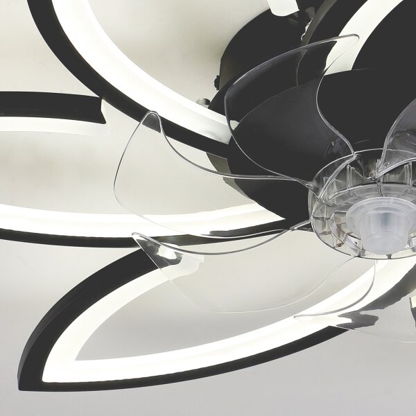 Brilagi-LED Stmívatelné svítidlo s ventilátorem LED/50W/230V 3000-6500K černá+DO