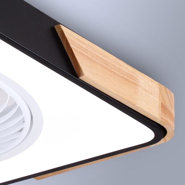 Brilagi-LED Stmív. svítidlo s ventilátorem LED/30W/230V 3000-6500K černá/dub+DO