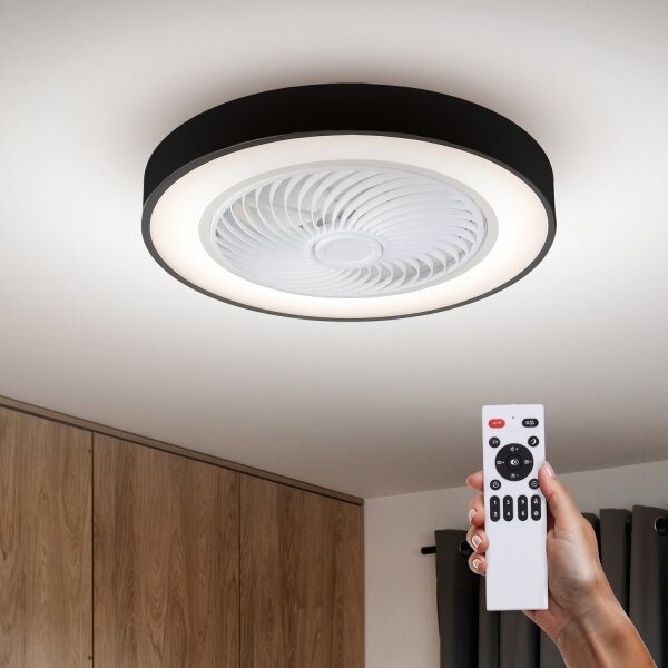 Brilagi-LED Stmívatelné svítidlo s ventilátorem LED/30W/230V 3000-6500K černá+DO