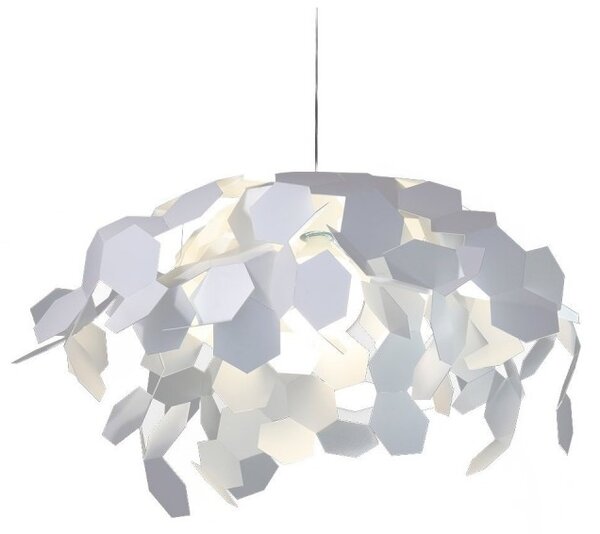 Zava Andromeda, bílé závěsné designové svítidl 1x E14, prům. 30cm