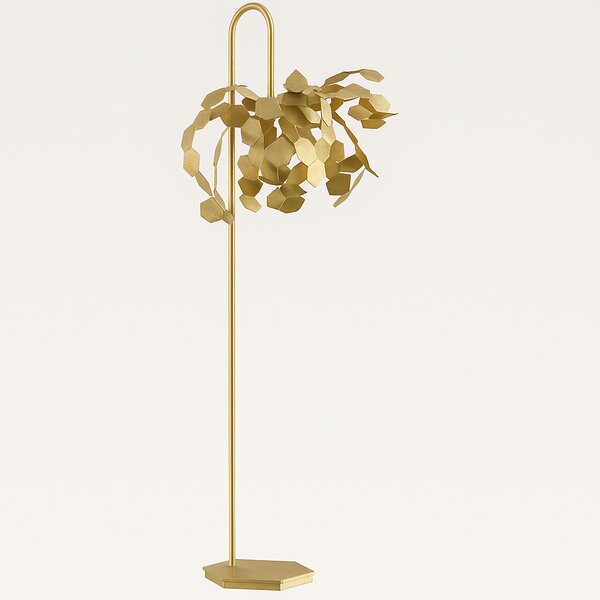 Zava Andromeda, designová stojací lampa, 1xE27, broušená mosaz, výška 210cm