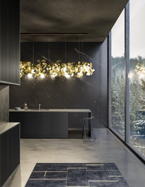 Zava Andromeda, závěsné designové svítidlo, 1xE27, broušená mosaz, prům. 70cm