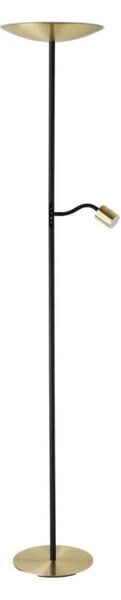 Eglo 901979 CONIVARINO - Čtecí dotykem stmívatelná LED lampa v černé a mosazné barvě, LED 26,5W + 4W, 170cm (Stmívatelná LED stojací lampa ovládaná dotykem na panel se čtecím ramenem)