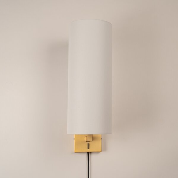 Nástěnné svítidlo do ložnice s vypínačem Bassel 53 White and Gold (LMD)