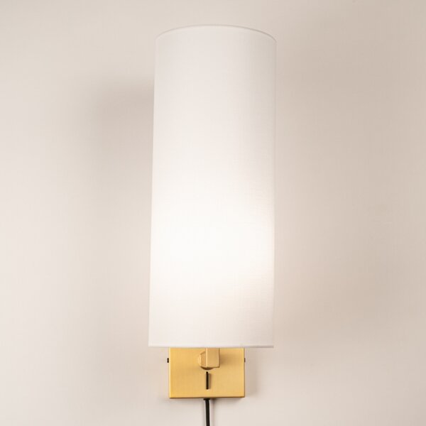 Nástěnné svítidlo do ložnice s vypínačem Bassel 53 White and Gold (LMD)