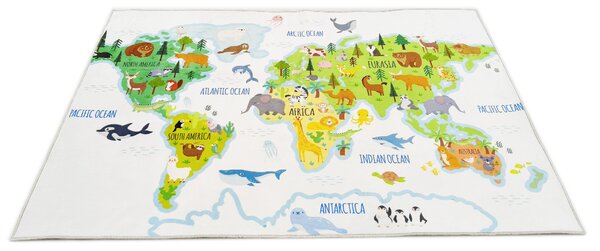 Makro Abra Dětský kusový koberec KIDS 250321N Mapa Světa Rozměr: 80x150 cm