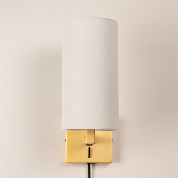 Nástěnné svítidlo do ložnice s vypínačem Bassel 34 White and Gold (LMD)