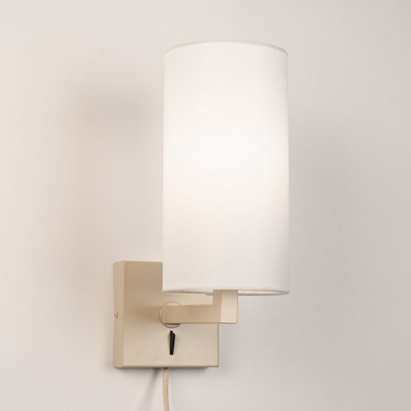 Nástěnné svítidlo do ložnice s vypínačem Bassel 34 White and Taupe (LMD)
