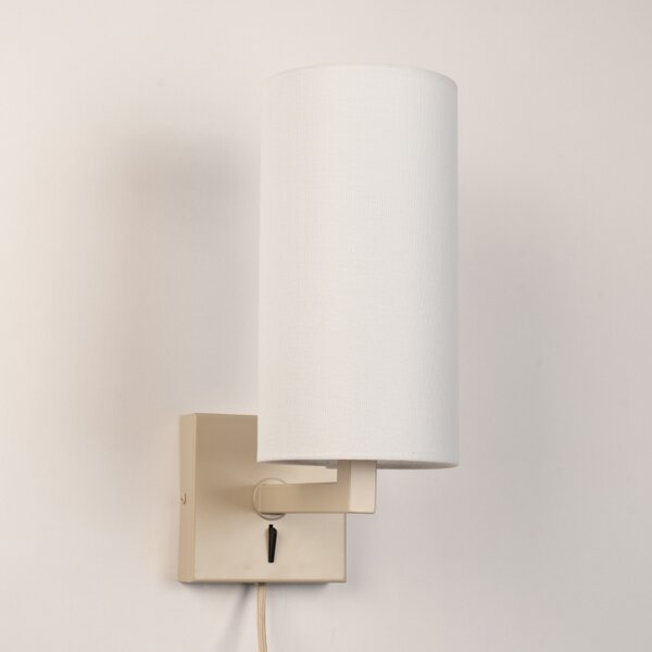 Nástěnné svítidlo do ložnice s vypínačem Bassel 34 White and Taupe (LMD)