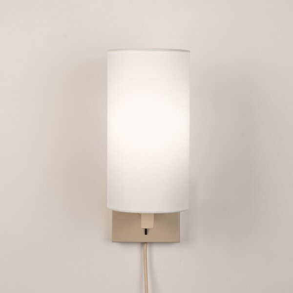 Nástěnné svítidlo do ložnice s vypínačem Bassel 34 White and Taupe (LMD)