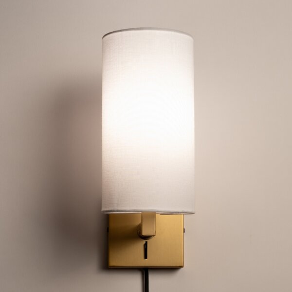 Nástěnné svítidlo do ložnice s vypínačem Bassel 34 White and Gold (LMD)