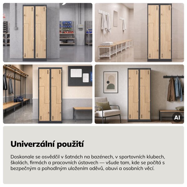 Šatní skříň typu L antracitová, dub sonoma, 800x1850x450 mm: JULIA Eco Design