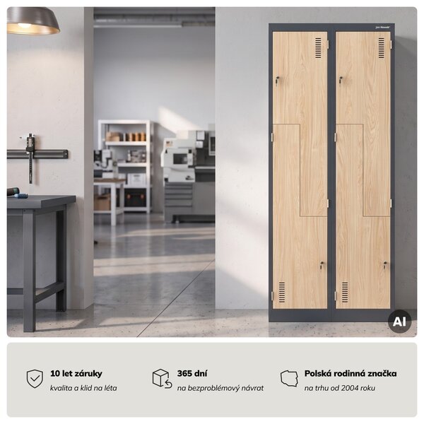 Šatní skříň typu L antracitová, dub sonoma, 800x1850x450 mm: JULIA Eco Design