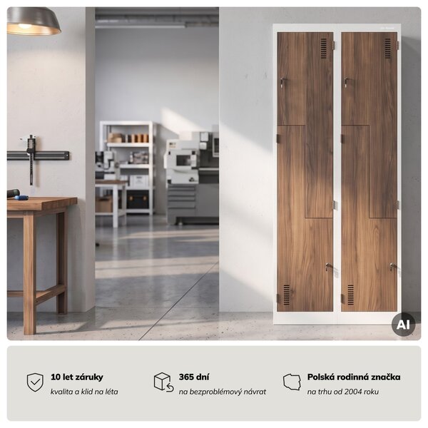 Šatní skříň typu L bílá, ořech, 800x1850x450 mm: JULIA Eco Design