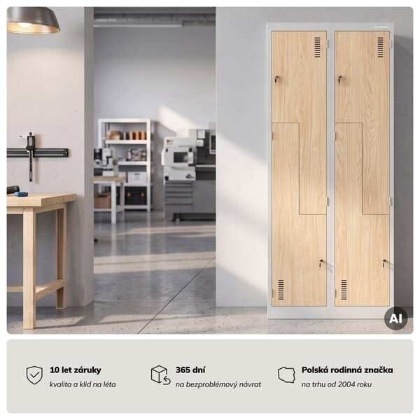 Šatní skříň typu L šedá, dub sonoma, 800x1850x450 mm: JULIA Eco Design