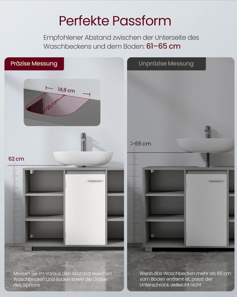 Skříňka pod umyvadlo BBK507G01 šedá / bílá