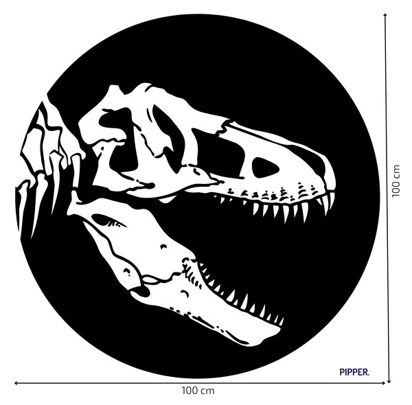 PIPPER. Kruhová samolepka na zeď "T-Rex kostra" Velikost: 60cm