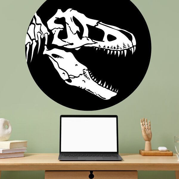 PIPPER. Kruhová samolepka na zeď "T-Rex kostra" Velikost: 60cm