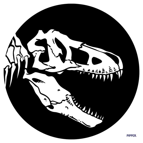PIPPER. Kruhová samolepka na zeď "T-Rex kostra" Velikost: 60cm