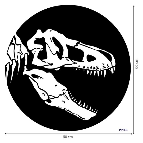PIPPER. Kruhová samolepka na zeď "T-Rex kostra" Velikost: 60cm