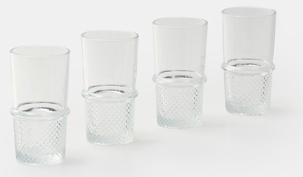 Sinsay - Sada sklenic s reliéfním vzorem 4 pack - clear