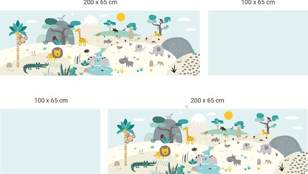 FUGU Ochrana zdi za postel - Veselá Afrika Varianta ochrany zdi: Delší strana postele 200x65 cm