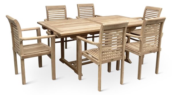 Noela Dřevěný zahradní nábytek Faisal I. teak set 1+6