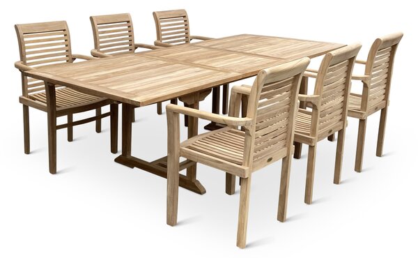 Noela Dřevěný zahradní nábytek Faisal I. teak set 1+6