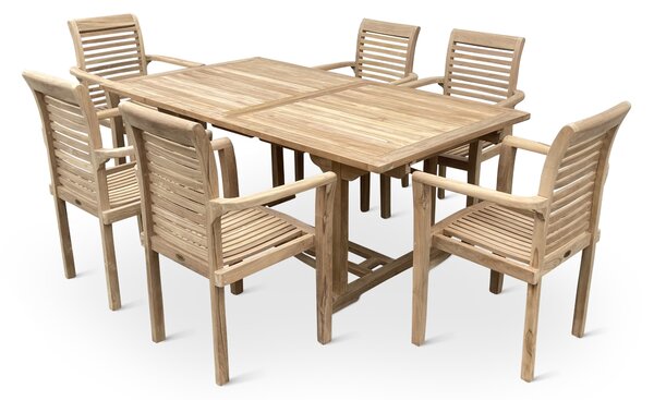 Noela Dřevěný zahradní nábytek Faisal I. teak set 1+6