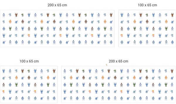 FUGU Ochrana zdi za postel - Roboti Varianta ochrany zdi: Delší strana postele 200x65 cm