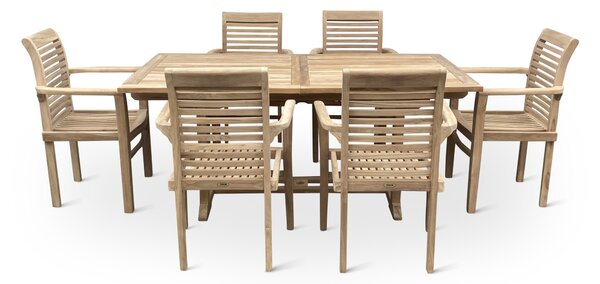 Noela Dřevěný zahradní nábytek Faisal I. teak set 1+6