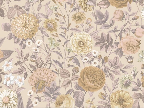 Vinylová tapeta Velvet Bloom krémová – Béžová