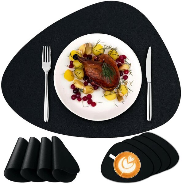 Podložka pod talíř a šálek TRIVAL BLACK (8 ks)